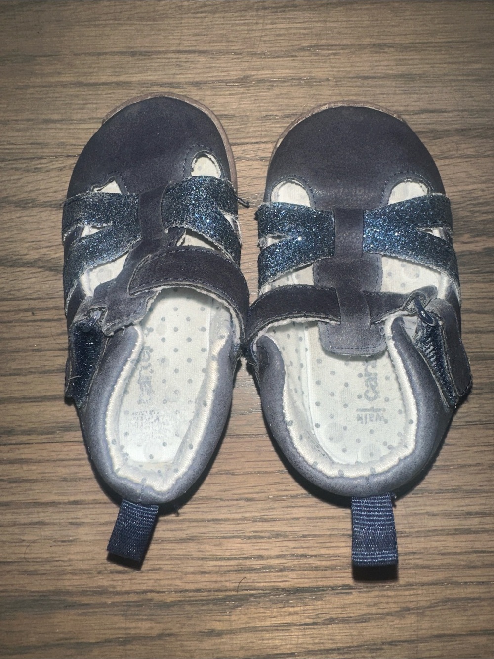 Carter's Navy Glitter Strap Toddler Sandals